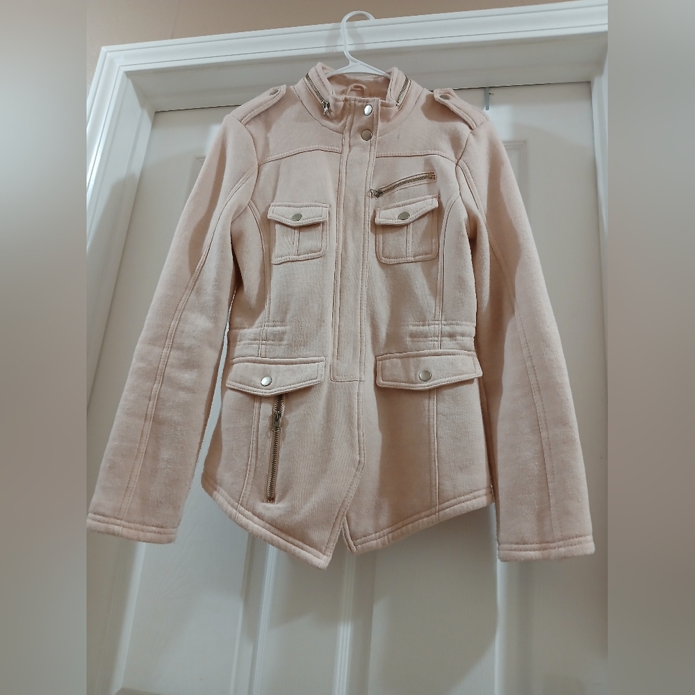 Beige Military Style Jacket